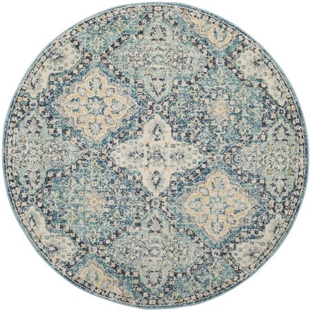 Safavieh Evoke Round Area Rug, Light Blue and Ivory - 5 ft.-1 in. x 5 ft.-1 in. EVK274C-5R